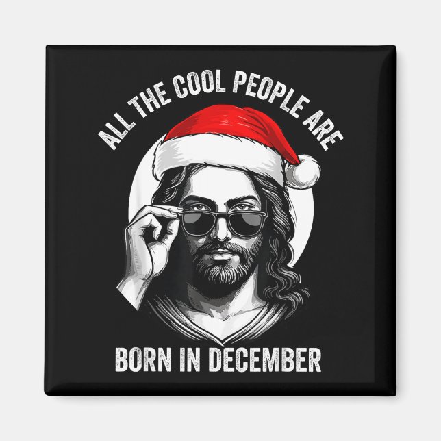 Aimant Retro Cool People Are Born In December Christian C (Devant)