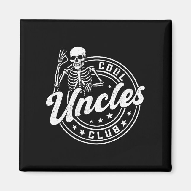 Aimant Retro Cool Uncles Club Funny New Uncle Men Skeleto (Devant)