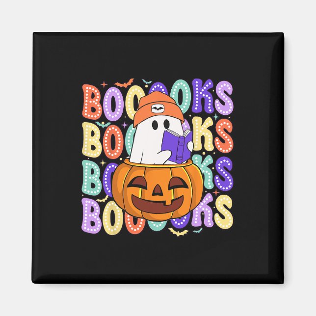 Aimant Retro Cute Ghost Enseignant Halloween Librairie Li (Devant)