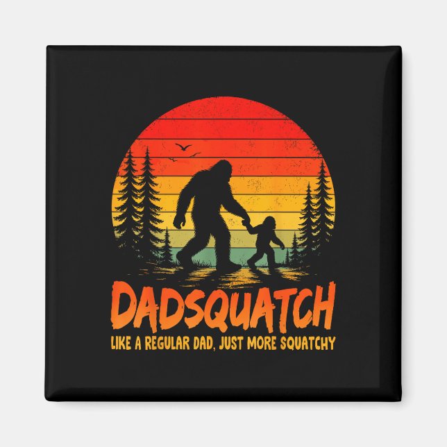 Aimant Rétro dadsquatch comme un papa régulier bigfoot pa (Devant)