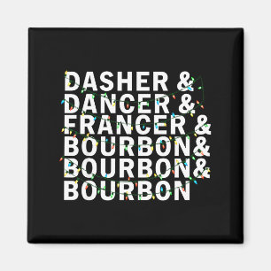 Aimant Rétro Dasher Danseur Prancer Bourbon Noël Amusant