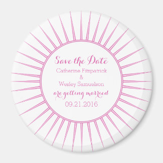 Aimant Rétro Déco rose Enregistrer l'aimant Date