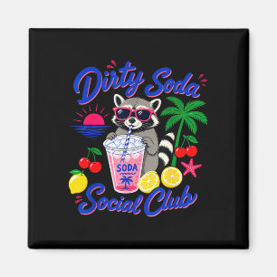 Aimant Retro dirty soda social club raton laveur été