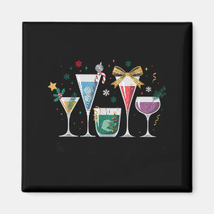 Aimant Rétro drôle Santa's Little Helper Martini Joyeux N
