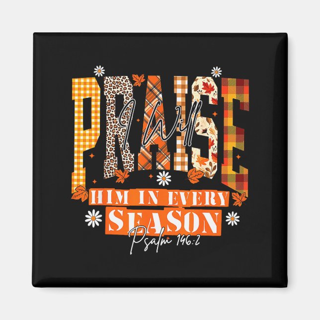 Aimant Retro Fall For Jesus He Never Leaves Autumn Christ (Devant)