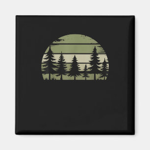 Aimant Retro Forest Trees Faune Nature Forêt Vintage