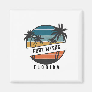 Aimant Rétro Fort Myers Beach Floride Surfboard Surf