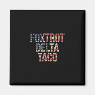 Aimant Retro Fox Delta Taco Rouge Drôle Trump Résister Vi