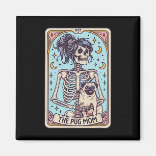 Aimant Retro Funny Le Carlin Chien Maman Carte Tarot Skel