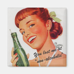 Aimant Retro Girl Soda Advert Drôle Slogan