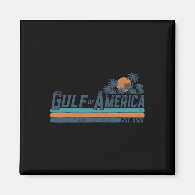 Aimant Retro Golfe De Usa Amérique Est 2025 Golfe Du Mexi (Devant)