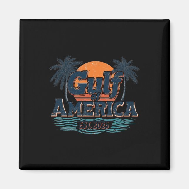 Aimant Rétro golfe des États-Unis d'Amérique 2025 Drapeau (Devant)