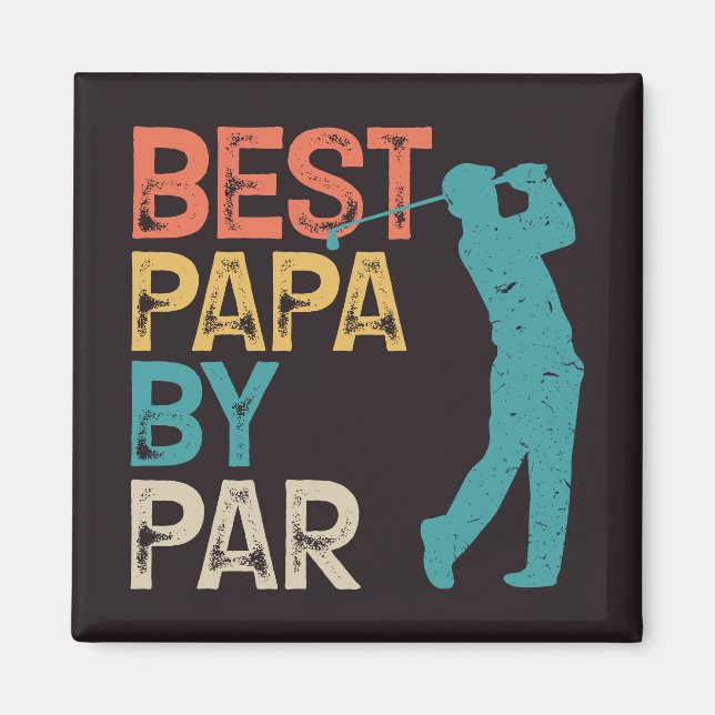 Aimant Retro Golfer - Best Papa By Par (Devant)
