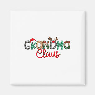 Aimant Retro Grand-mère Claus Reindeer Christmas Matching