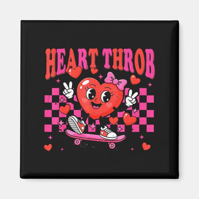 Aimant Rétro Groovy Coup de Foudre Saint Valentin Tout-Pe (Devant)