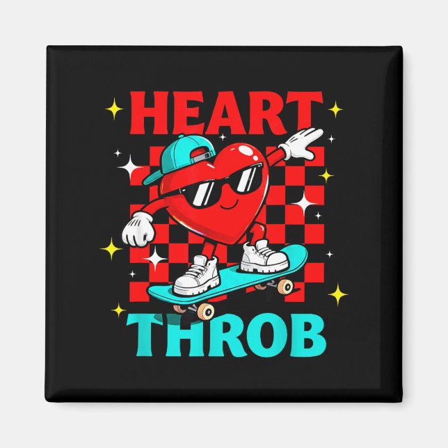 Aimant Retro Groovy Coup de Foudre Saint-Valentin Tout-Pe (Devant)