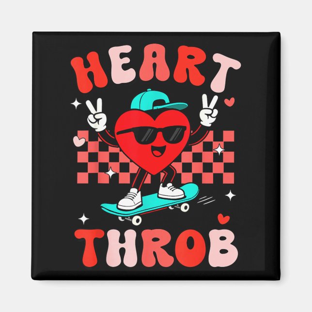 Aimant Rétro Groovy Coup de Foudre Saint Valentin Tout-Pe (Devant)