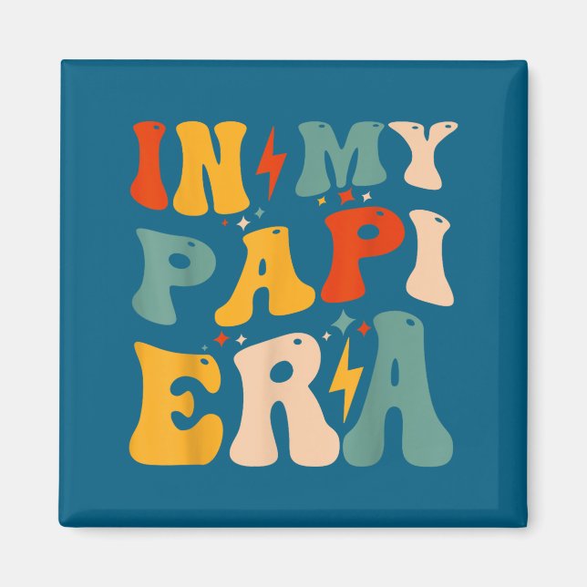 Aimant Retro Groovy In My Pa Era Funny Father's Day Mens  (Devant)