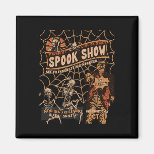 Aimant Retro Halloween Squelette Horreur Monster Midnight