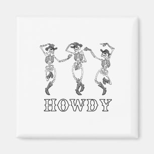 Aimant Retro Howley Skeleton Cowgirl Dancing Cowboy Boots