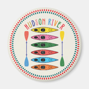 Aimant Retro Hudson River Kayak