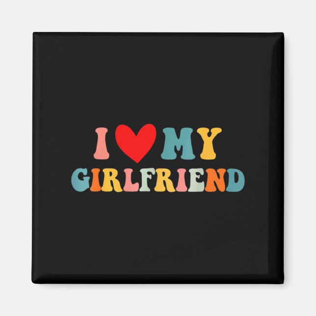 Aimant Retro I Love My Girlfriend I Heart My Girlfriend V (Devant)
