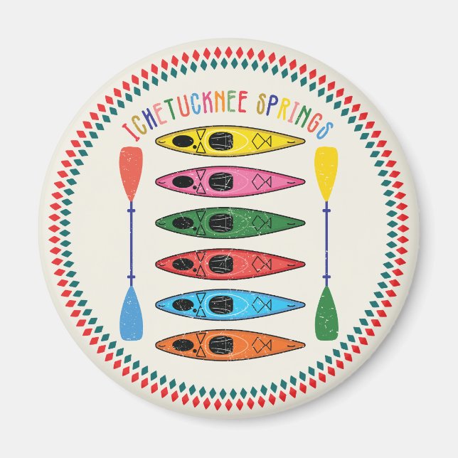 Aimant Retro Ichetucknee Springs Kayak (Devant)