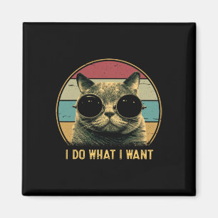 Aimant Rétro Je fais ce que je veux Amoureux des chats dr
