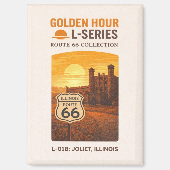 Aimant Rétro Joliet Illinois Route 66 Monument Historique (Recto)
