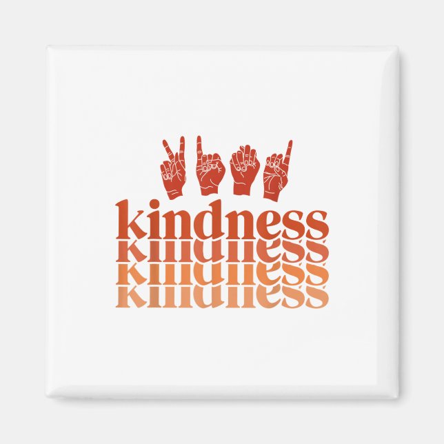 Aimant Rétro Kindness Sourde Sensibilisation Chemise Lang (Devant)