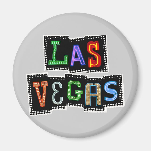 Aimant Retro Las Vegas Neon (Devant)
