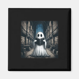 Aimant Retro Lecture Ghost Library Halloween Librairie Bo