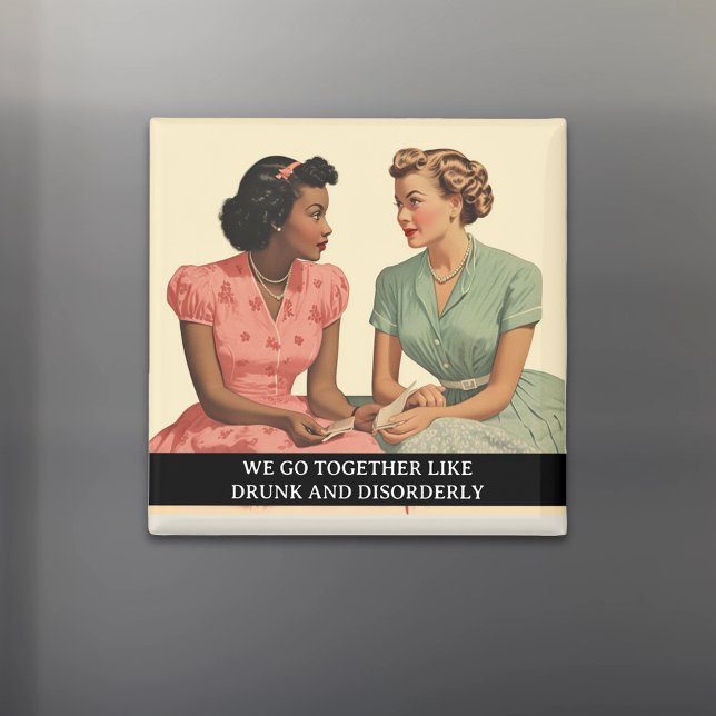 Aimant Retro les années 50, ivre et désordonné, dit (Créateur téléchargé)