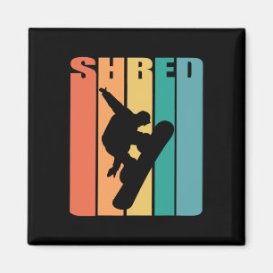 Aimant Rétro les années 70 Vintage Snowboard Shirt Snowbo