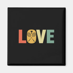 Aimant Retro Love Badminton Raquettes & Navette