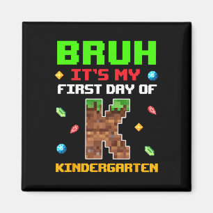 Aimant Rétro mec c'est mon premier jour de maternelle ret