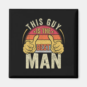 Aimant Retro Meilleur Homme Mariage Groomsmen Funny Bride