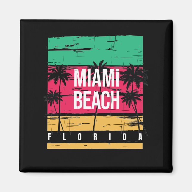 Aimant Retro Miami Florida Beach Souvenir (Devant)