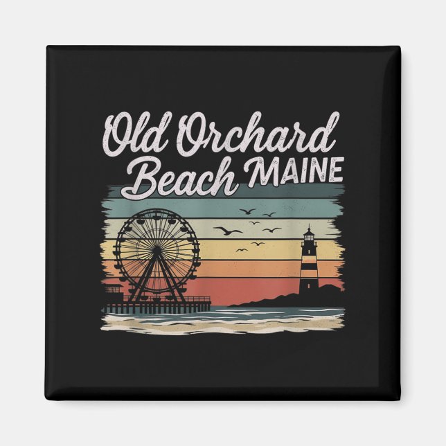 Aimant Rétro Old Orchard Beach Maine Graphisme (Devant)