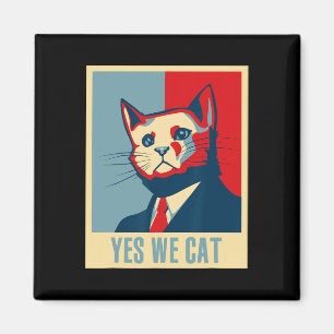 Aimant Rétro Oui Nous Chat Amusant Amoureux des chats Pro