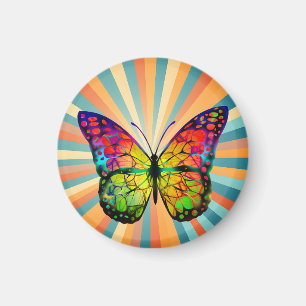 AIMANT RÉTRO PAPILLON ABSTRAIT VINTAGE