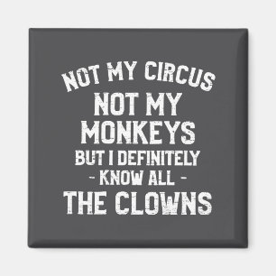 Aimant Rétro Pas Mon Cirque Pas Mes Singes Connaissent To