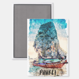 Aimant Retro Phuket Thailand Beach Peinture