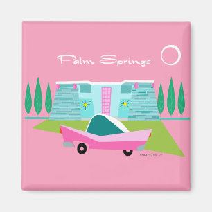 Aimant Retro Pink Palm Springs
