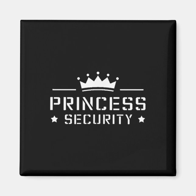 Aimant Retro Princess Sécurité Garçons Frère Anniversaire (Devant)
