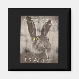 Aimant Rétro Qui Est Alice Drôle Lapin