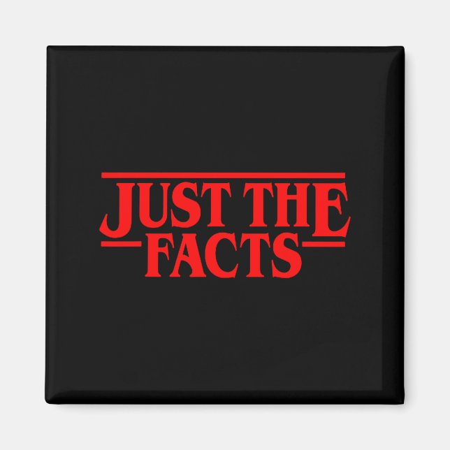 Aimant Retro Red Quote Just The Facts Funny Basic Simple  (Devant)
