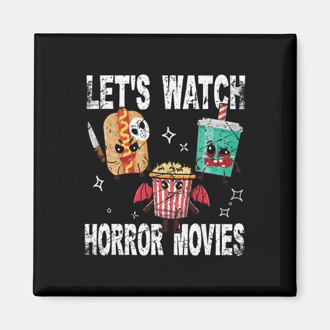 Aimant Retro Regardons Les Films D'Horreur Coûts D'Hallow (Devant)