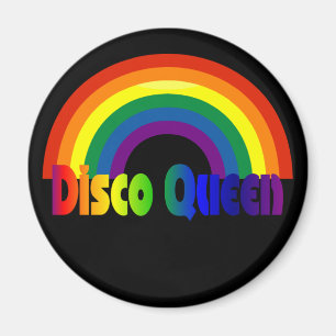 Aimant Rétro reine de disco de l'arc-en-ciel 80s