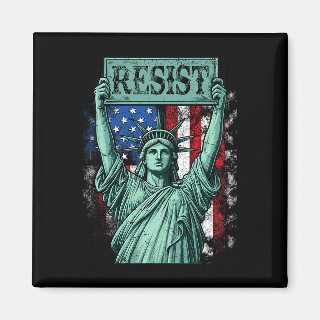Aimant Rétro Résistez Pas Mon Président Anti-trump  (Devant)